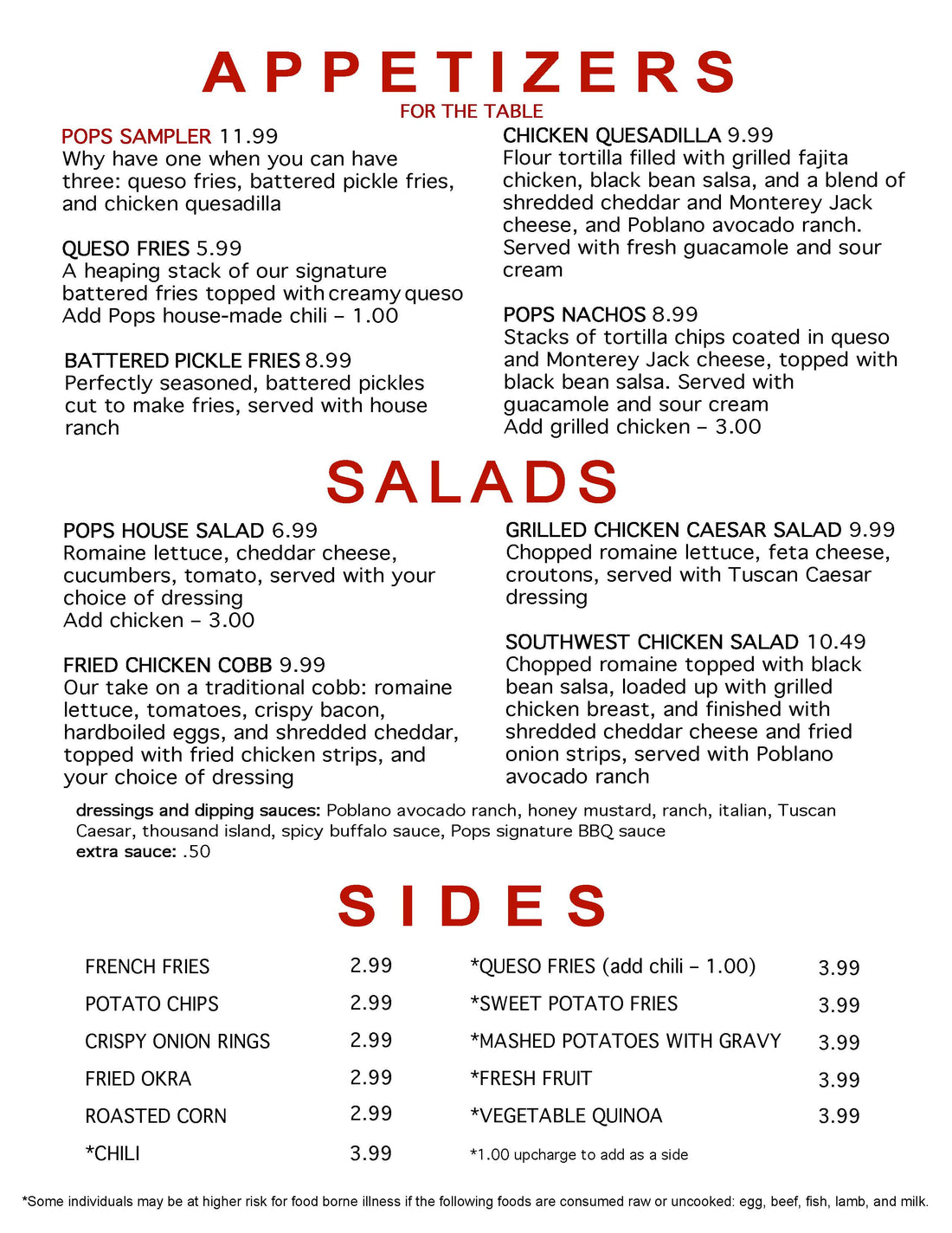 Menu – Pops