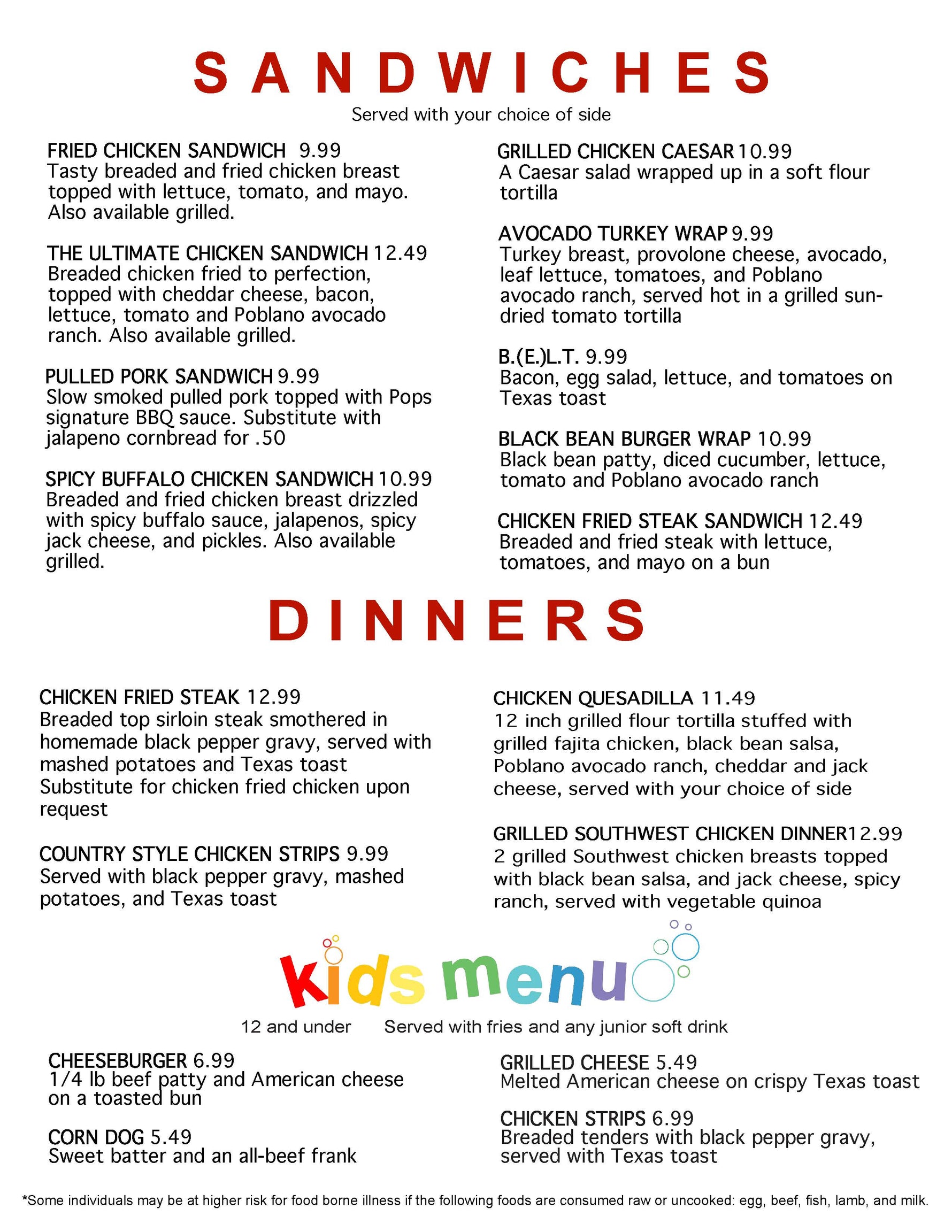 Menu – Pops